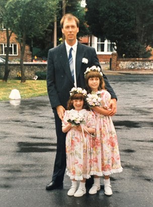 Dad with Kirsty and Sam at our Nan's wedding