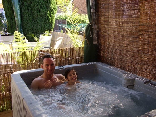 You and Chloe so happy in the hot tub xx