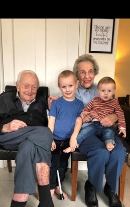 With his two youngest Great Grand Children, January 2020