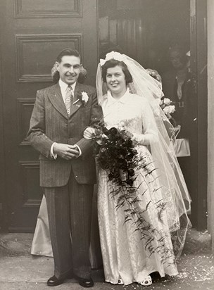 Jean and Jim on their wedding day 24th October 1953