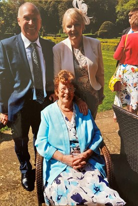 Jean with Karen and Gary at Gemma's wedding