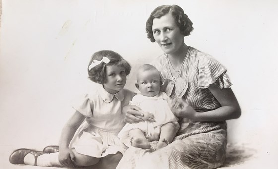 Aged 4 with brother Graham and Mother (Ella)