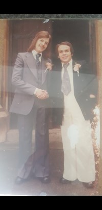 Kevin as BEST MAN at his BEST MATES (Tommy Griffiths) Wedding in 1977.