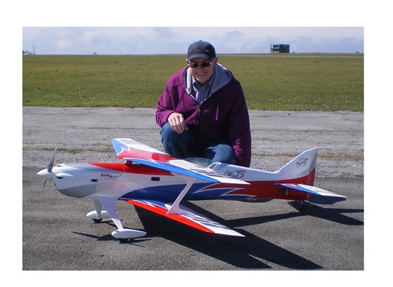 John Mee with his Aerobatic Model