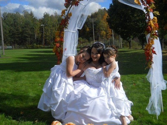 Jenn and her girls Kylie and MaKenna on her wedding day 10-2-10