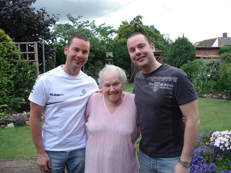Nana with loving grandsons John and Simon