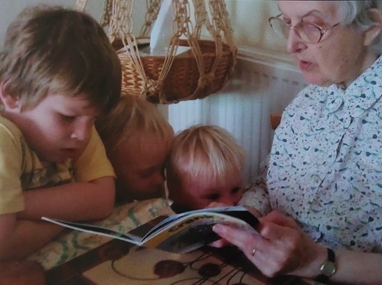 Joshua, Sam and Ben liked storytime with Nana