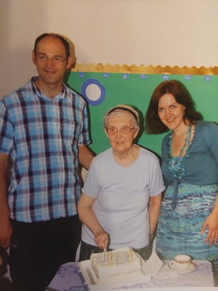 Doreen with Andy and Debbie at her 80th birthday party