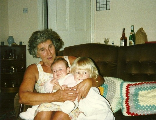 My Grandma with my sister & I