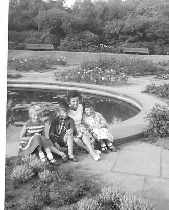 Mum with her family in blackpool park