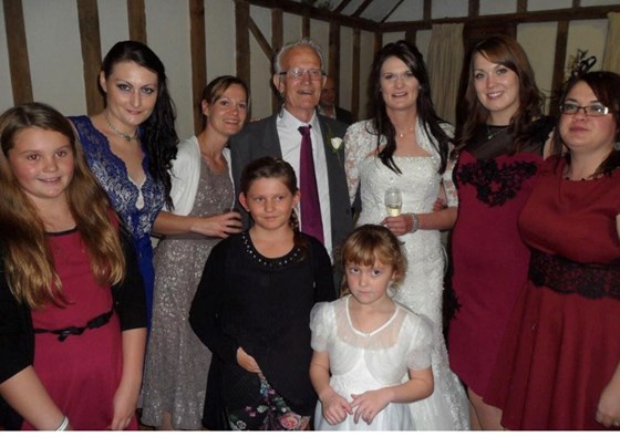 Holly, Sharon, Carly, Ton, Sarah, Emily, Claire ,Ella and Sienna at Sarah’s wedding