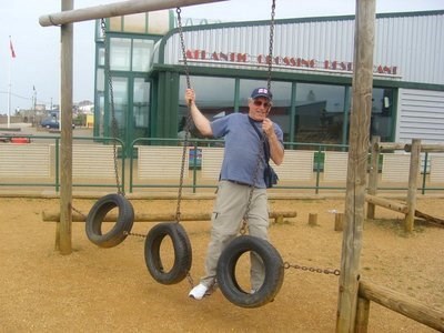 Dad being a big kid at his favourite place