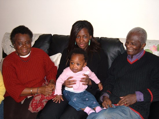 Mum, Tele (1st Grand Child) Kiki (11th Grand Child) and Daddy 2005