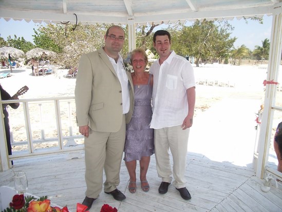 Neil with his mum and brother