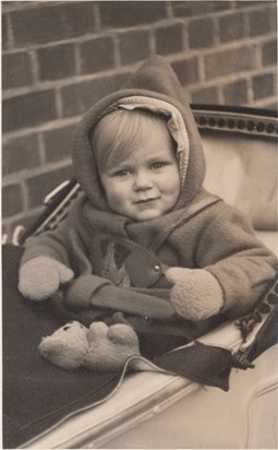 Chris in his pram, 1950
