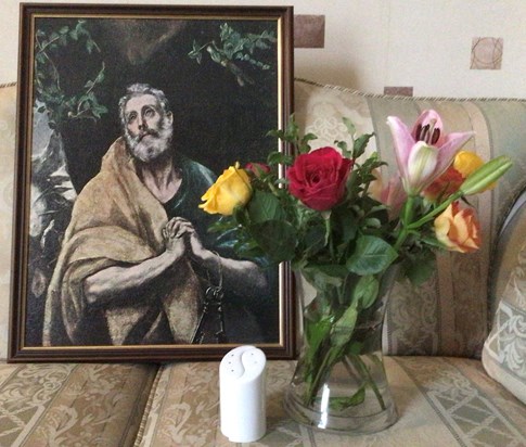 El Greco painting "The Tears of St Peter" - this copy was bought by Dad for Mum after she was spellbound by seeing the original.
