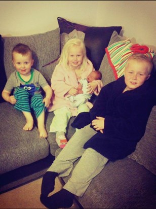This picture is perfect x x Your big brother Jack and your two cousins Ellie and Liam x x