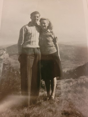 Eric and Meriel climbing in Snowdonia