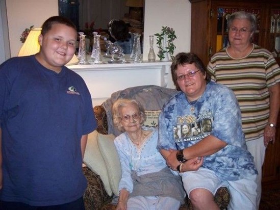 Left to Right...Aaron (My Youngest Son), My Grandma(My Mama's Mother) Me and Mama...Taken 09/14/2005