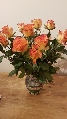 "Hello my Flower". We were all greeted with that splendid phrase with your huge smile. The pottery vase you once gave me after our drives along the coast together.Thank you enormously for being my Godmother, Dearest Aunty Dar.Jane xx 20210319 191720