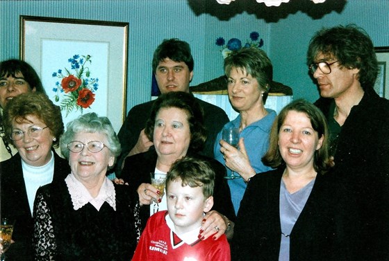 Angela, Maureen, Bernie, Mother, Big Nick, Little Nick, Pat, Leslie and Mike @Mothers 80th