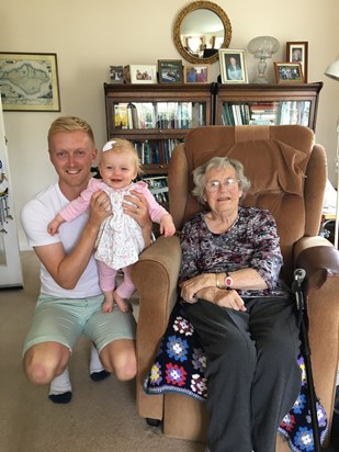 Jack Denham, daughter Jessica, and Bunty.