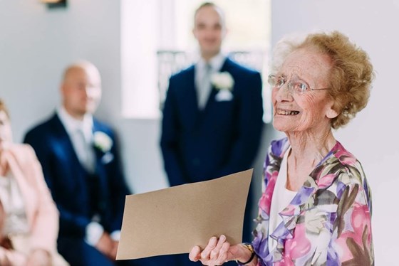 Grandma performing her speech