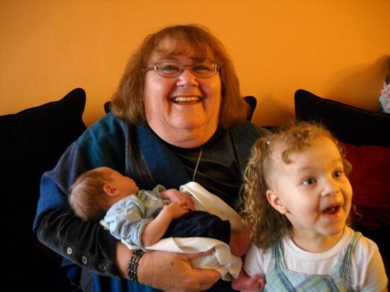 Ellen with 3 1/2 year old Natalyn and 10 day old Nathaniel.