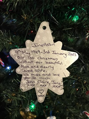 The star we placed on the tree at the Caring lady for Christmas Mum xxx