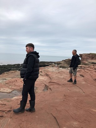 Lev and Max on Hilbre Island June 2020