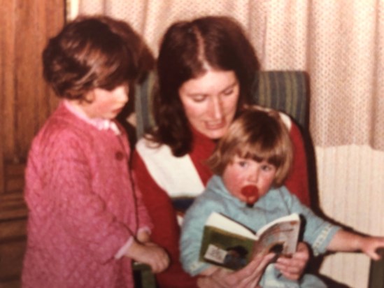 Carole reading with Gemma & Amy