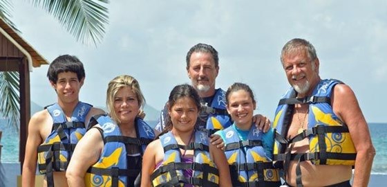 Dick & Katie with the Reums in St. John Summer 2011
