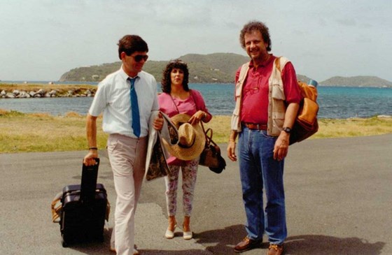 Bill, Robin & Dick arriving  in Tortola