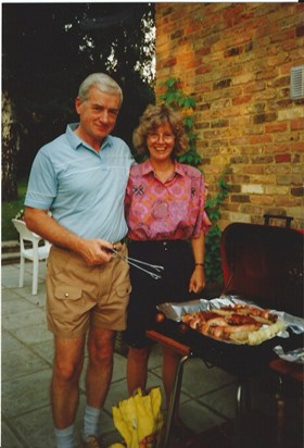 Gordon and Jennie at the grill - 1993