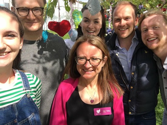 Clare with Hattie, Tom, Polly, Henry, Oscar, Work of Heart Garden, 2018
