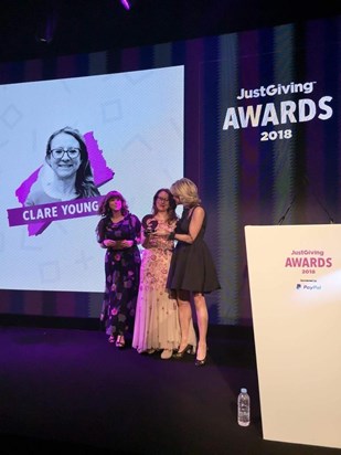 Clare at the Just Giving awards
