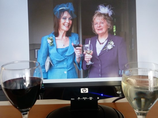 Raising a glass to celebrate your 70th birthday.  Wish you were here to drink it. XXX