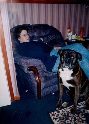 Jenny with our dog Molson