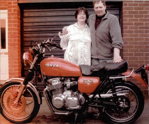 Jenny and I with bike I had just finished restoring