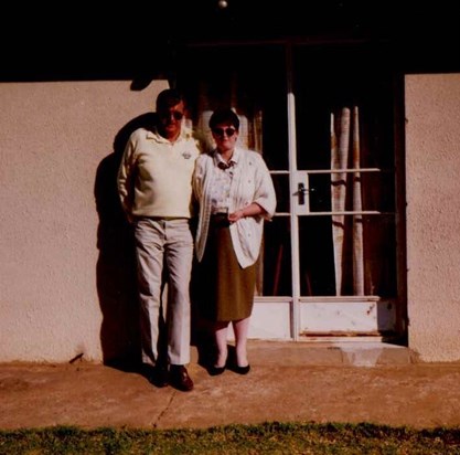 Jen with Mal (stepdad) in South Africa