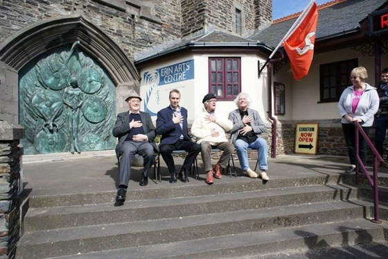 Neil at the Barbirolli Competition 2013, Isle of Man, with George Caird, Maurice Bourgue and Han de Vries