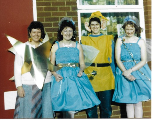 Barton Springs Playgroup Christmas 1986 - Santa's little helpers.  