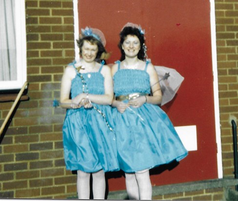 Christmas party at playgroup - Lizzie always happy to make the children smile -1986