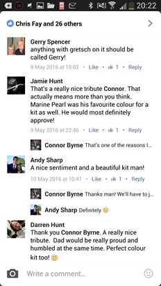Comments from Connor Byrne's Drumkit Tribute to Gerry