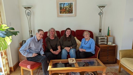 Visiting Auntie Margaret in summer 2022, oldest daughter Jenny. 