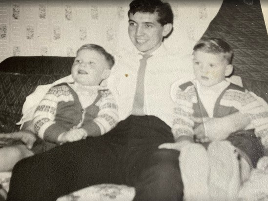 Young uncle Dave with nephews Keith & peter