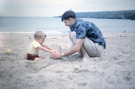 John with first son Graham, Pwllheli (1966)
