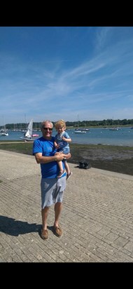 James and his Gramps enjoying a sunny day down in Hamble on one of his visits over from Denver