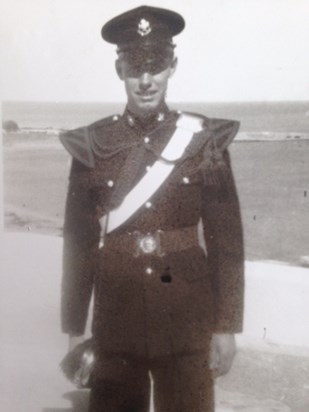 Drummer Edward Birch in full dress uniform. Libia circa 1953/54