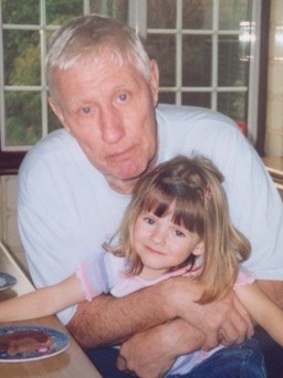 Grandad with granddaughter number two - Holly - in approx. 2000